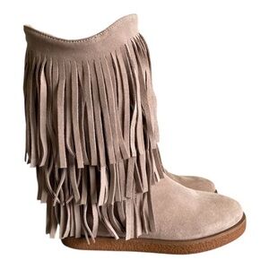 Koolabura By Ugg Josie Fringe Shearling Boots Sz 6